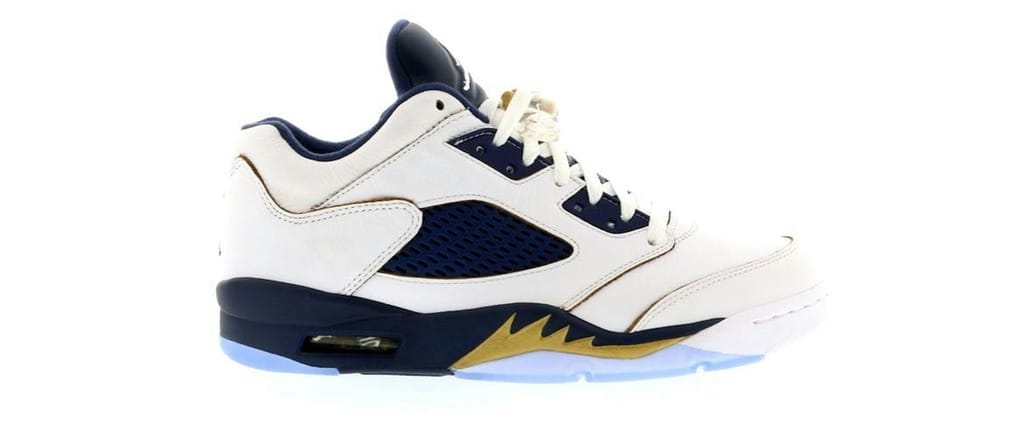 Jordan 5 Retro Low Dunk From Above White Metallic Gold Midnight Navy 819171-135
